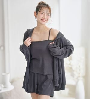 YU'NOW（ユナウ）の「ワッフルルームウェア３点セット（パジャマ・ルームウェア）」｜グレー系その他