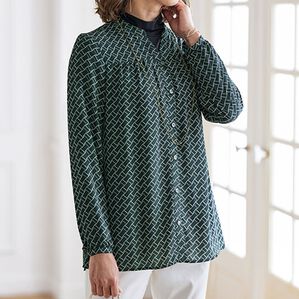 BELLUNA（ベルーナ）の「切替デザインプリントブラウス（チュニック）」｜詳細画像