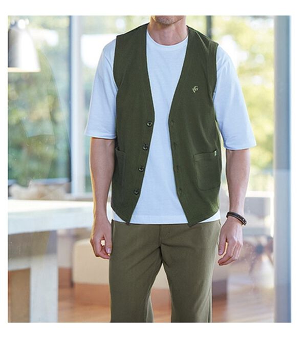 「羽織って納得！涼感サッカーベスト（メンズベスト）」｜詳細画像