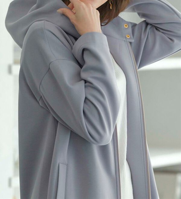 BELLUNA（ベルーナ）の「衿デザインロング丈パーカー（パーカー）」｜詳細画像