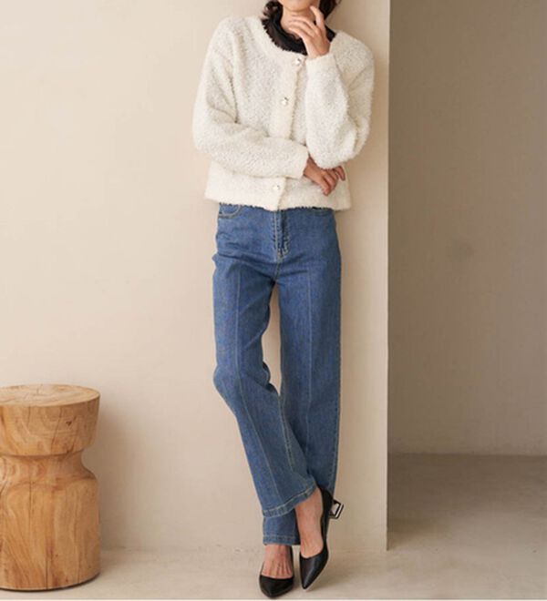 RANAN（ラナン）の「前後2WAYリボンヤーンショート丈カーディガン（ニットカーディガン）」｜詳細画像