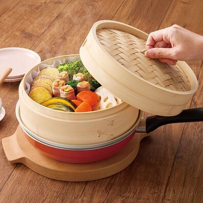 「たっぷり入る蒸しセイロ（調理器具）」