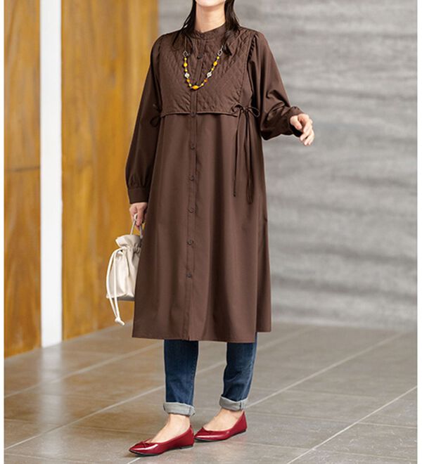 ルフラン（ルフラン）の「キルトステッチ使いワンピース（その他ワンピース）」｜詳細画像