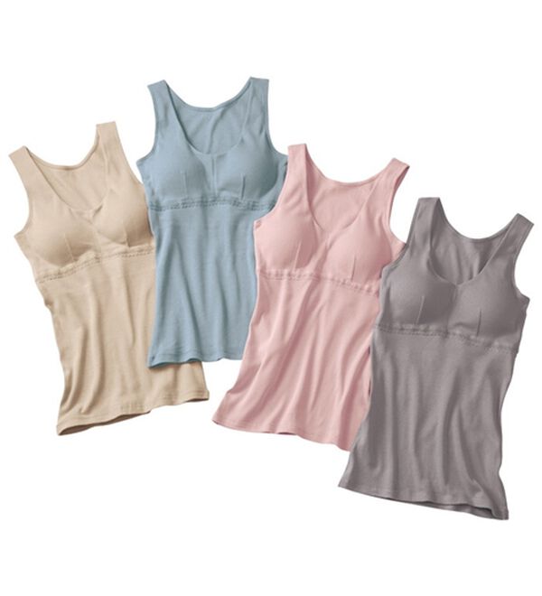 「優しい温もりオーガニックコットンブラキャミ（肌着・インナーウェア）」｜詳細画像