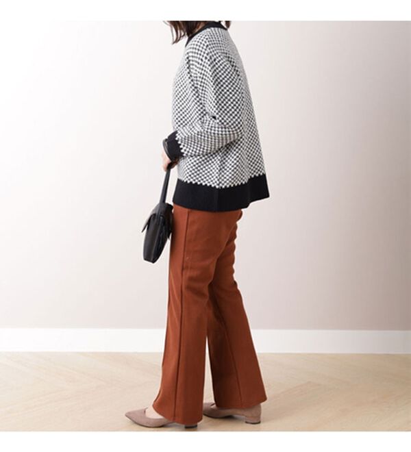 BELLUNA（ベルーナ）の「ふっくらウール調フレアーシルエットパンツ（フルレングスパンツ）」｜詳細画像