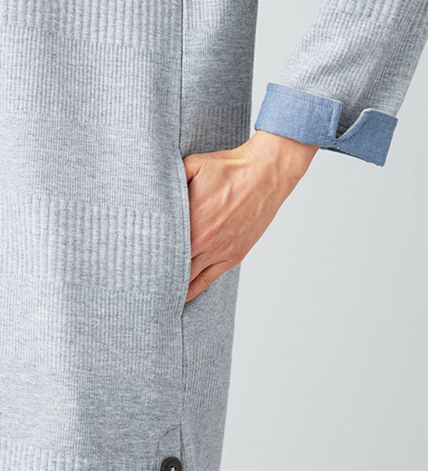 BELLUNA（ベルーナ）の「ボタン使いボーダージャカードワンピース（その他ワンピース）」｜詳細画像