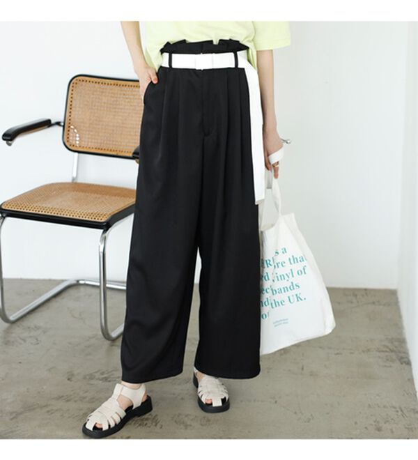 GeeRA（ジーラ）の「ベルト付ツイルパンツ（フルレングスパンツ）」｜詳細画像