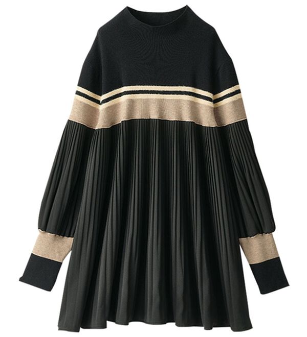 BELLUNA（ベルーナ）の「大人の可愛いゆったりニット&times;プリーツチュニック（チュニック）」｜詳細画像