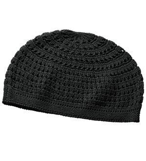 「日本製シルク１００％ニットワッチ（メンズ帽子）」｜ブラック