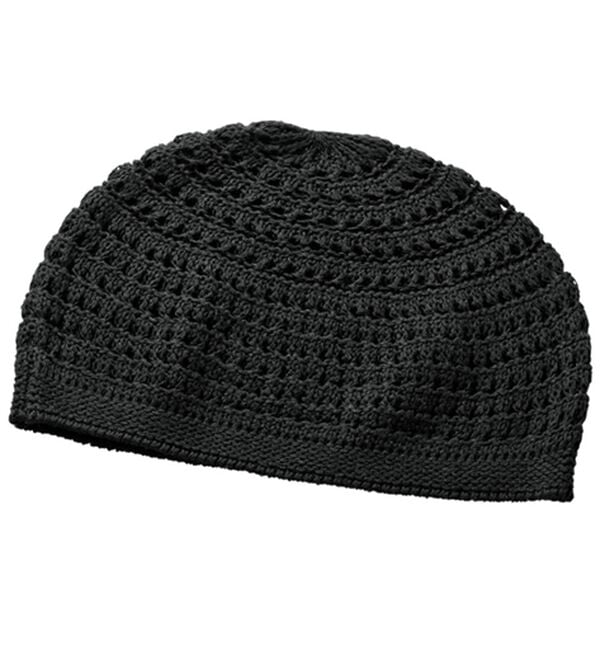「日本製シルク１００％ニットワッチ（メンズ帽子）」｜ブラック