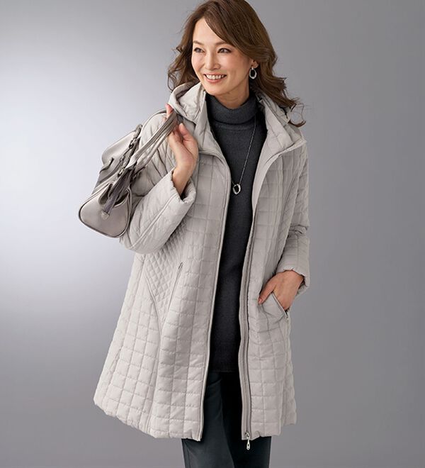 BELLUNA（ベルーナ）の「キルティング切替デザインコート（ハーフコート）」｜詳細画像