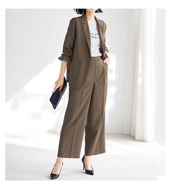 リネンライクワイドパンツ - ベルーナ【公式】