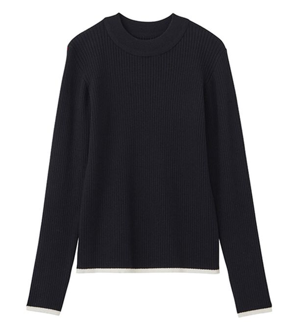 GeeRA（ジーラ）の「袖口ボタン配色ハイネックリブニット（ニット・セーター）」｜詳細画像