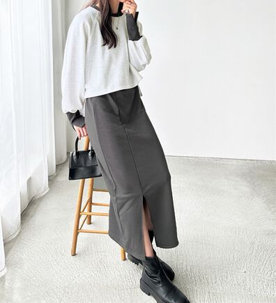 GeeRA（ジーラ）の「配色裏毛スウェットセットアップワンピース（カットソーワンピース）」