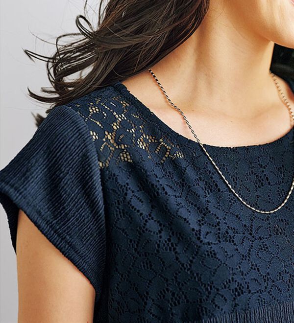 BELLUNA（ベルーナ）の「花柄レース切替チュニックワンピアンサンブル（アンサンブル）」｜詳細画像