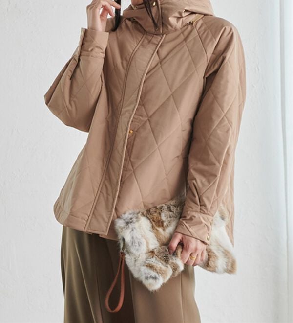 RANAN（ラナン）の「２ｗａｙボリューム袖ライトダウンキルティングアウター（ハーフコート）」｜詳細画像