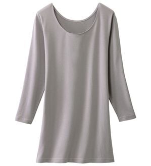 LAVIENNE（ラヴィエンヌ）の「【とろけるような肌ざわり】テンセル（ＴＭ）繊維コットン混７分袖インナー（肌着・インナーウェア）」｜シルバーグレー