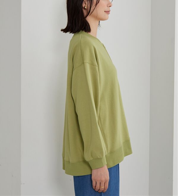 BELLUNA（ベルーナ）の「リブ使いハーフジップ裏毛プルオーバー（カットソー）」｜詳細画像