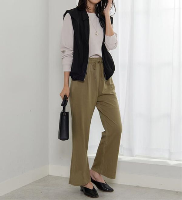 BELLUNA（ベルーナ）の「着心地楽々！綿１００％イージーパンツ（ワイドパンツ・ガウチョ）」｜詳細画像