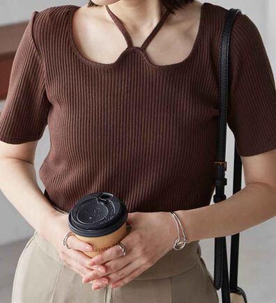 RANAN（ラナン）の「ホルターネックリブトップス（カットソー）」