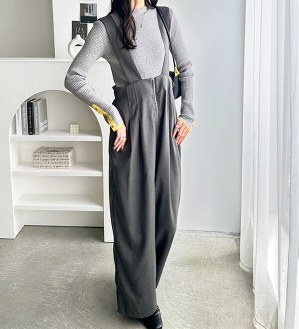 GeeRA（ジーラ）の「フロントジップハイウエストサロペット（オールインワン）」｜詳細画像