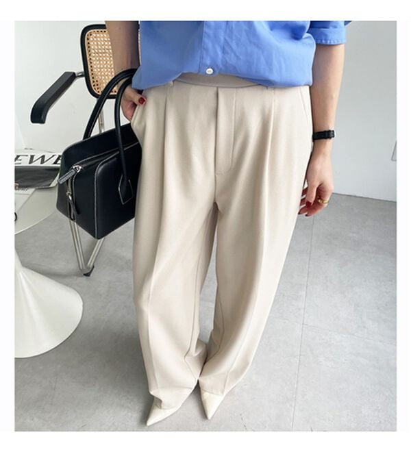 GeeRA（ジーラ）の「美脚魅せタックワイドスラックスパンツ（ワイドパンツ・ガウチョ）」｜詳細画像