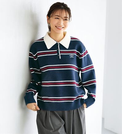 BELLUNA（ベルーナ）の「【ＵＭＢＲＯ】ボーダーポロニット（ニット・セーター）」