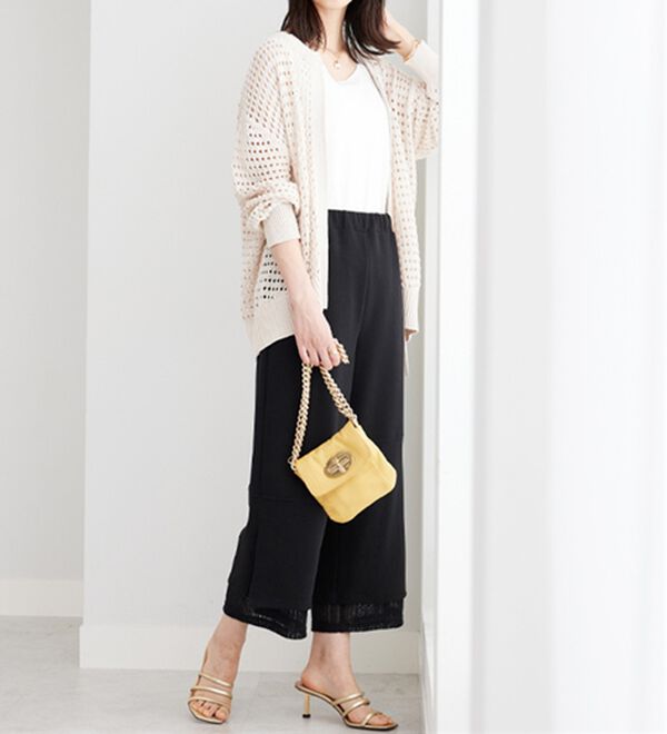 BELLUNA（ベルーナ）の「【Ｌａｇｒｉｌｕａ】裾レース使いアシメ切替デザインパンツ（ワイドパンツ・ガウチョ）」｜詳細画像