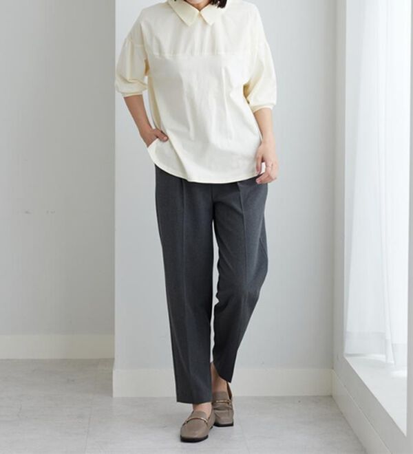 BELLUNA（ベルーナ）の「衿付き異素材切替プルオーバー（カットソー）」｜詳細画像