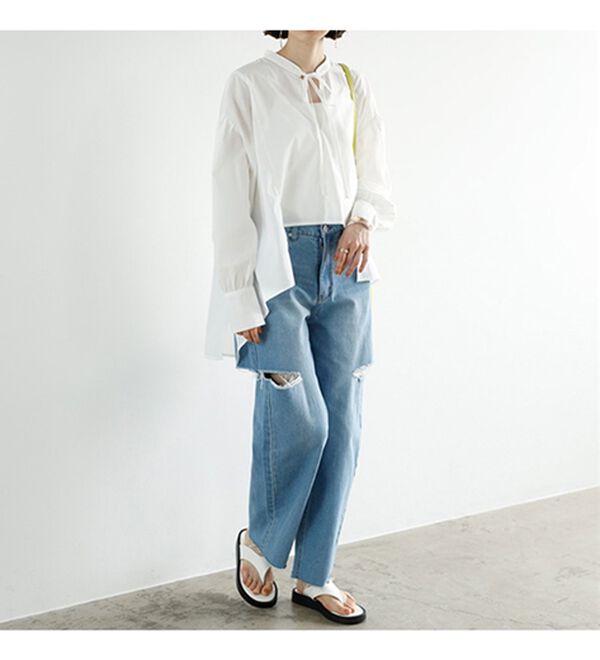 GeeRA（ジーラ）の「イレギュラーヘムスキッパーネックシャツ（シャツ）」｜詳細画像