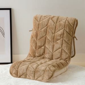 iellio（イエリオ）の「あったかフランネルチェアカバー＜座椅子カバー・こたつ椅子カバー・吸湿発熱・抗菌防臭＞（チェアカバー・チェアパッド）」｜ベージュ