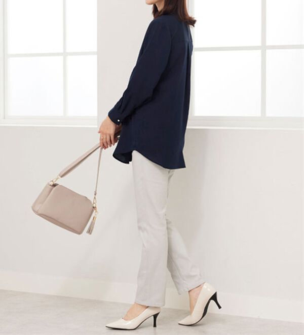 BELLUNA（ベルーナ）の「裏起毛ツイル素材ストレッチパンツ（フルレングスパンツ）」｜詳細画像