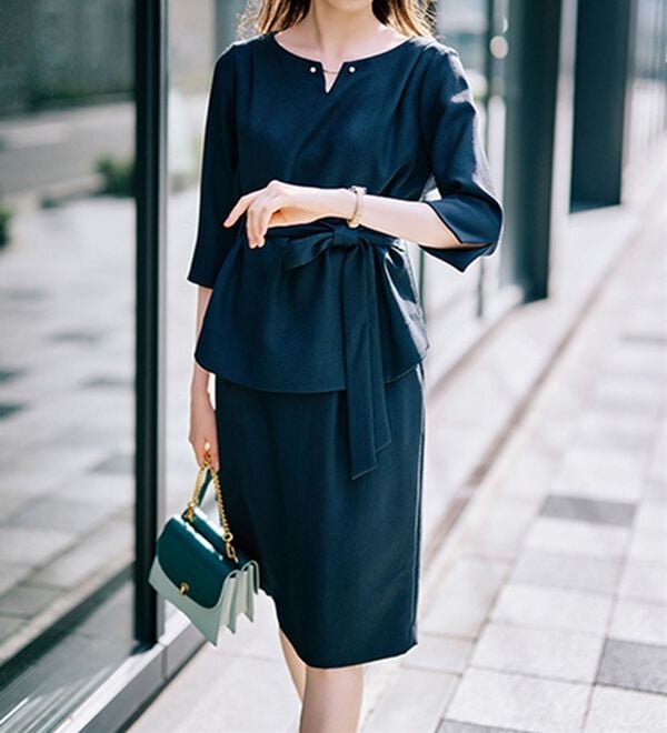 RANAN（ラナン）の「洗える！７分袖女っぷりセットアップ（スカートスーツ）」｜詳細画像