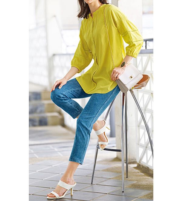 BELLUNA（ベルーナ）の「美ストレッチ素材アンクル丈レギンスパンツ（クロップドパンツ）」｜詳細画像