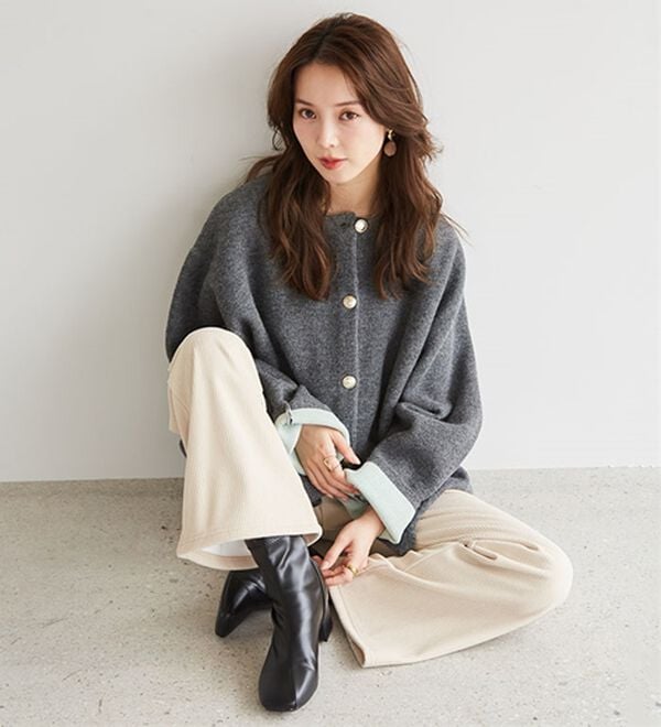 RANAN（ラナン）の「あったか裏ベロアニットコールフレアパンツ（フルレングスパンツ）」｜詳細画像