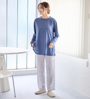 LAVIENNE（ラヴィエンヌ）の「【３点セット】【ヒビヤカダン　スタイル】トラベルパジャマ（パジャマ・ルームウェア）」｜ネイビー&times;ライトグレー系花柄