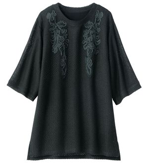 ルフラン（ルフラン）の「コード刺しゅうニットアンサンブル（アンサンブル）」｜黒