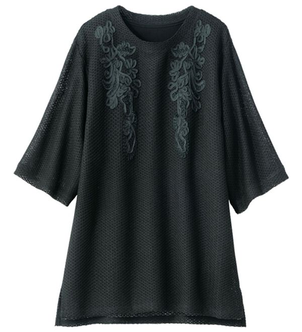 ルフラン（ルフラン）の「コード刺しゅうニットアンサンブル（アンサンブル）」｜黒