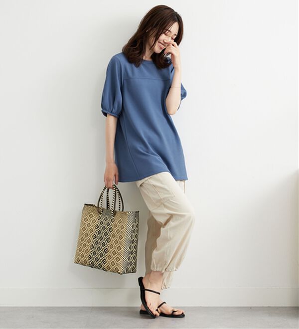 BELLUNA（ベルーナ）の「ポコポコ素材ふんわり袖チュニック（チュニック）」｜詳細画像