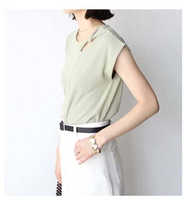 GeeRA（ジーラ）の「ツイストカットワークランダムテレコトップス（カットソー）」｜詳細画像