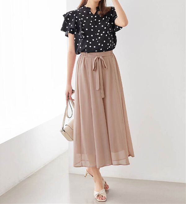 alotta（アロッタ）の「ふんわりシフォンワイドパンツ（ワイドパンツ・ガウチョ）」｜詳細画像