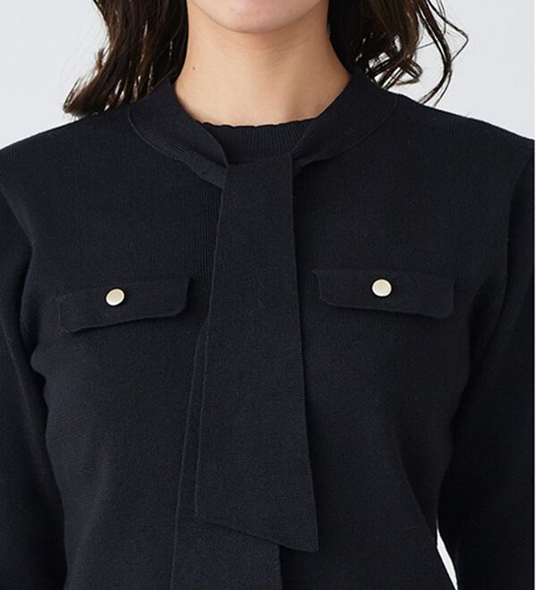 Pierrot（ピエロ）の「ボウタイポケットニット（ニット・セーター）」｜詳細画像