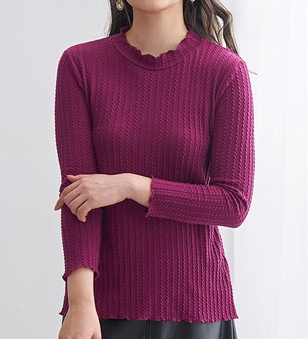 BELLUNA（ベルーナ）の「フリル衿ジャカードプルオーバー（カットソー）」｜詳細画像