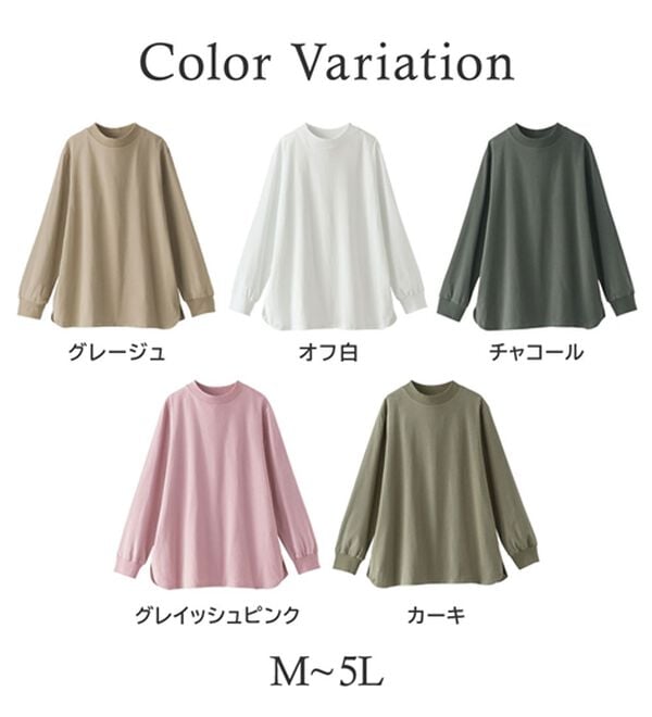 BELLUNA（ベルーナ）の「綿１００腰まわりゆったりリブデザインチュニック（チュニック）」｜詳細画像