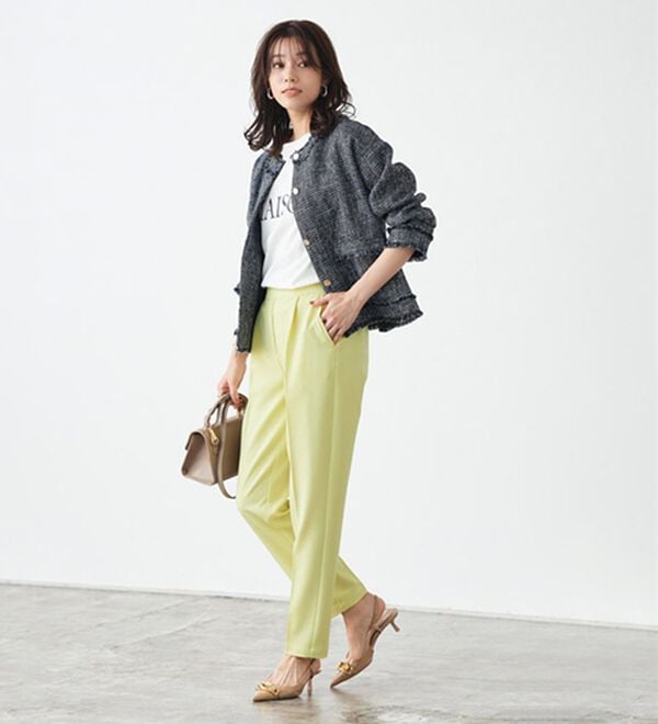 Pierrot（ピエロ）の「【選べる丈】高見えすっきりテーパードパンツ（フルレングスパンツ）」｜詳細画像