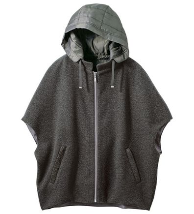 VINNO（ヴィノ）の「フード付ポンチョ風ベスト（ベスト）」