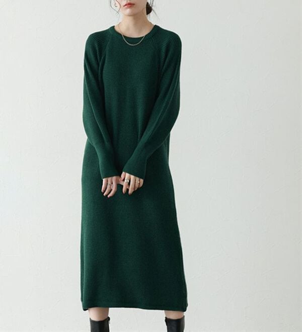 Pierrot（ピエロ）の「【Pierrot限定サイズ】パフスリーブロングニットワンピース（ニットワンピース）」｜詳細画像