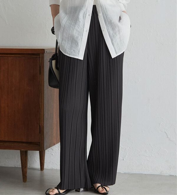 RANAN（ラナン）の「【セルフカットOK】ひんやりセミワイドプリーツパンツ（フルレングスパンツ）」｜詳細画像