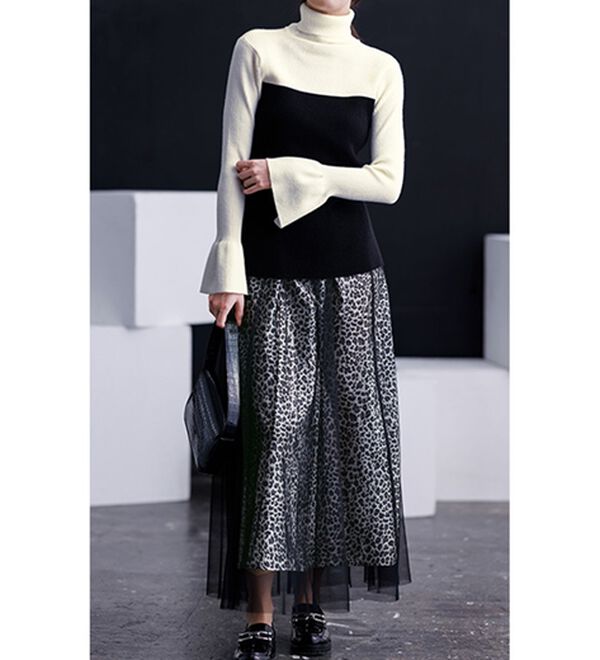 RANAN（ラナン）の「アニマル柄チュールレイヤードスカート（ロングスカート）」｜詳細画像