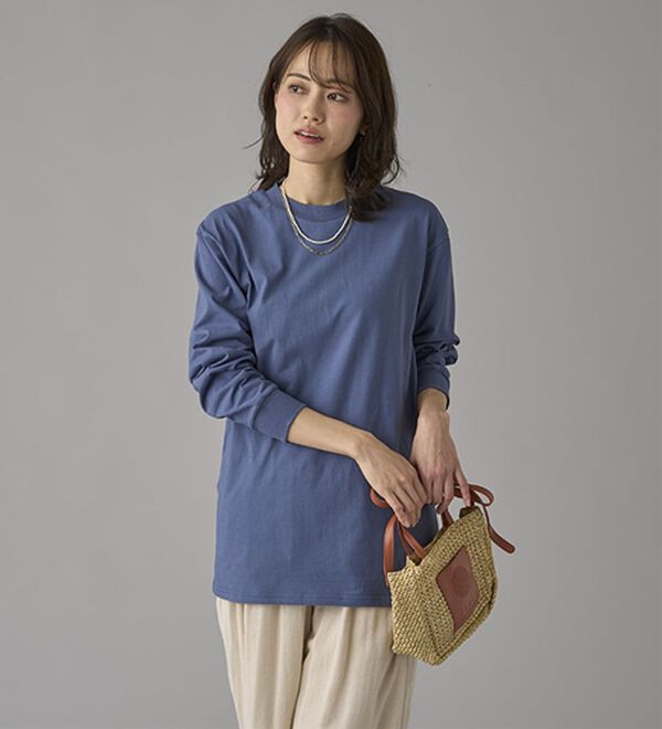 BELLUNA（ベルーナ）の「強撚綿１００％長袖プルオーバー（カットソー）」｜詳細画像